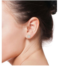 Load image into Gallery viewer, Halo Cushion Diamond Stud Earrings In Yellow 14K Gold
