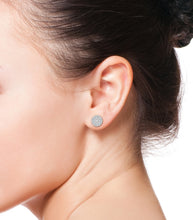 Load image into Gallery viewer, Halo Diamond Stud Earrings In White 14K Gold
