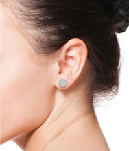 Load image into Gallery viewer, Halo Diamond Stud Earrings In White 14K Gold
