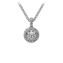 Load image into Gallery viewer, Halo White Gold Diamond Solitaire Pendant 14K Gold
