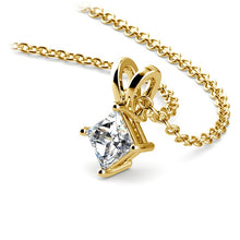 Load image into Gallery viewer, Princess Yellow 14K Gold Diamond Solitaire Pendant
