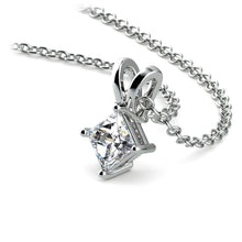 Load image into Gallery viewer, Princess Diamond Solitaire Pendant In White Gold
