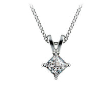 Load image into Gallery viewer, Princess Diamond Solitaire Pendant In White Gold
