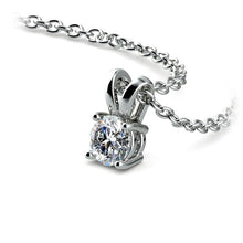 Load image into Gallery viewer, Round White 14K Gold Diamond Solitaire Pendant

