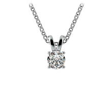 Load image into Gallery viewer, Round White 14K Gold Diamond Solitaire Pendant
