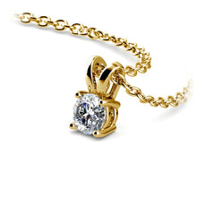 Load image into Gallery viewer, Round Yellow 14K Gold Diamond Solitaire Pendant
