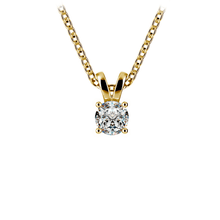 Load image into Gallery viewer, Round Yellow 14K Gold Diamond Solitaire Pendant
