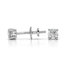 Load image into Gallery viewer, Round Diamond Stud Earrings In White 14K Gold
